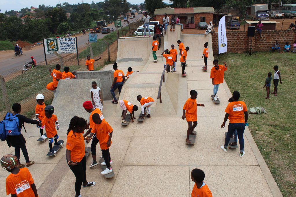 The Embassy Of Sweden Partners With Uganda Skateboard Society 3 Girls Having Fun At Uganda Skateboard Society