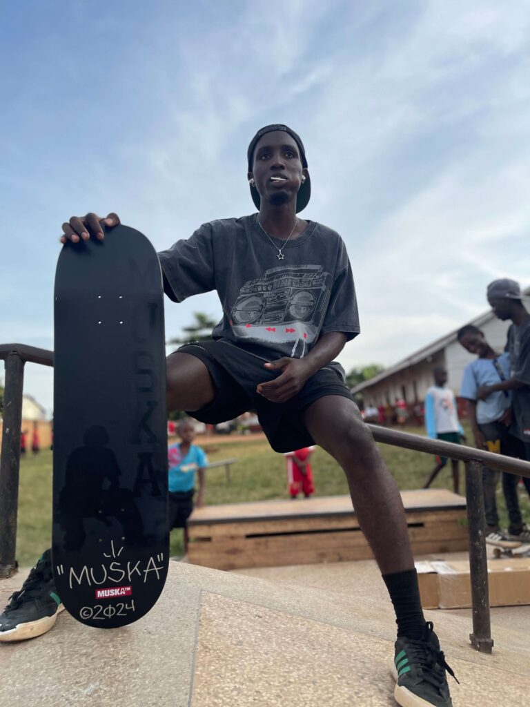 Posing wIth Chad Muska skateboard